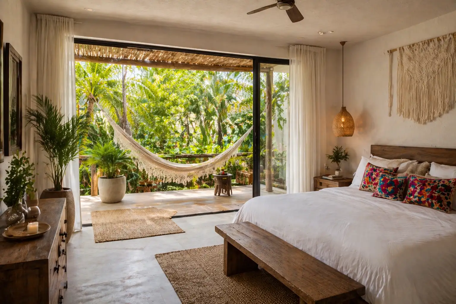 Habitación con jardín tropical en el hotel Brisa Caribe, Tulum México